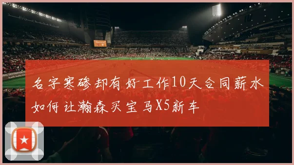 名字寒碜却有好工作10天合同薪水如何让瀚森买宝马X5新车